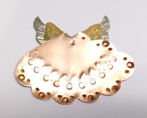 Judy Larson's Angel Ornament  - , Holiday Designs, Cutting, Cutting Tool, Cutters, Forging, Forging Jewelry, Jewelry Forging, How To Punch Holes, Hole Punching, Punch A Hole, Stamping, Stamps, Texturing, angel ornament